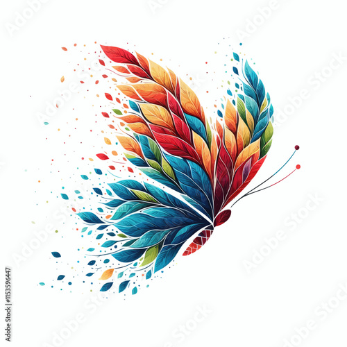 abstract colorful background with butterfly