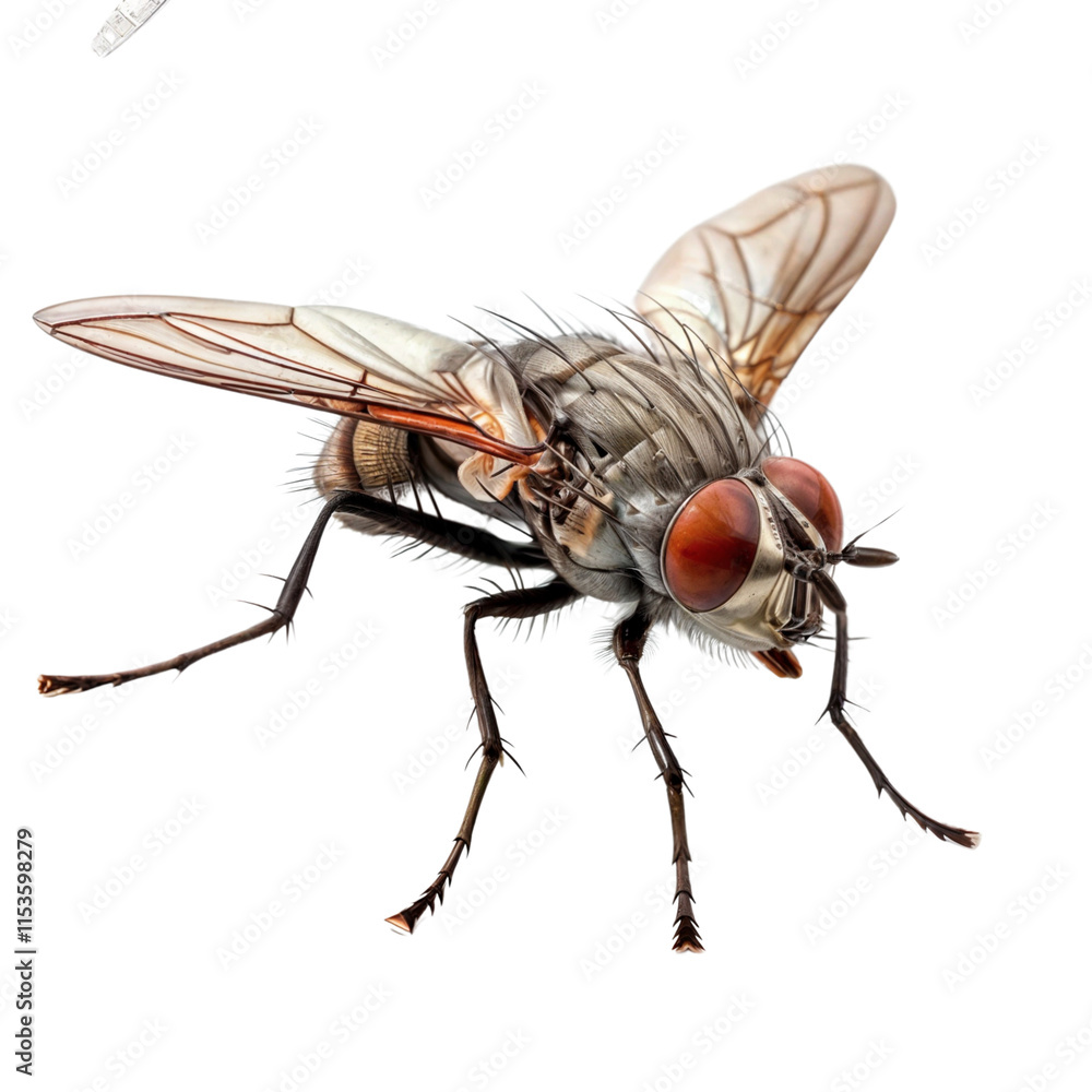Close-up of a Fly: Detailed macro photography of a housefly, showcasing its intricate anatomy and textures. Perfect for scientific or illustrative purposes. Close-up of a Fly: Detailed macro photography of a housefly, showcasing its intricate anatomy and textures. Perfect for scientific or illustrative purposes.