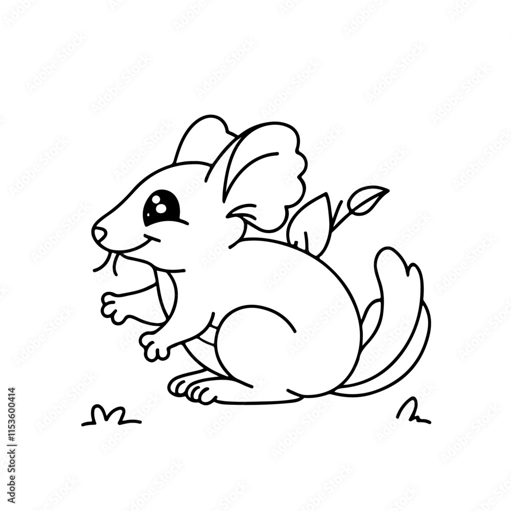 Line art of a Baby Shrew Line art of a Baby Shrew