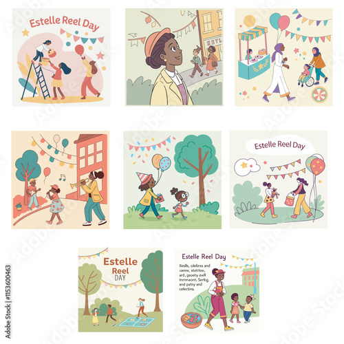 United States holiday. Estelle reel day. vector illustration