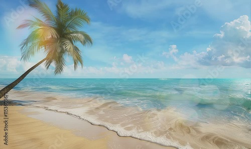 Wallpaper Mural beach with coconut trees for decoration design background  Torontodigital.ca
