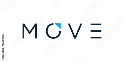 Triangle typography logo and the letter O, a triangle logo meaning move