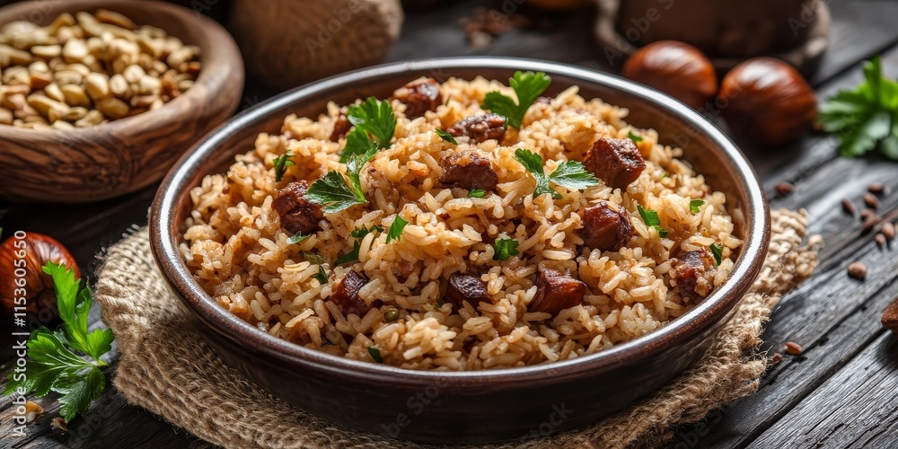 Indulge in traditional Turkish food with a delightful chestnut rice pilaf, known for its rich flavors. This dish, chestnut rice pilaf, captivates with its unique ingredients and textures. Indulge in traditional Turkish food with a delightful chestnut rice pilaf, known for its rich flavors. This dish, chestnut rice pilaf, captivates with its unique ingredients and textures.