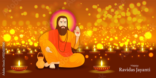 Vector illustration of Guru Ravidass Jayanti social media template