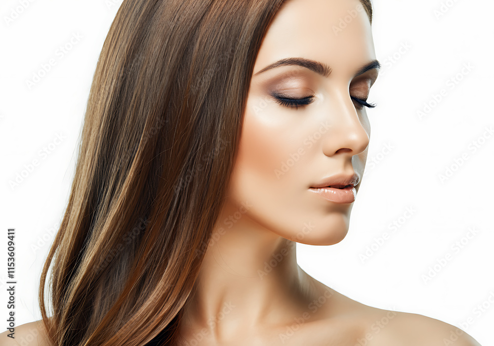 Fototapeta premium 여성 모델 뷰티 화보 화장품 여자 메이크업 얼굴 모델