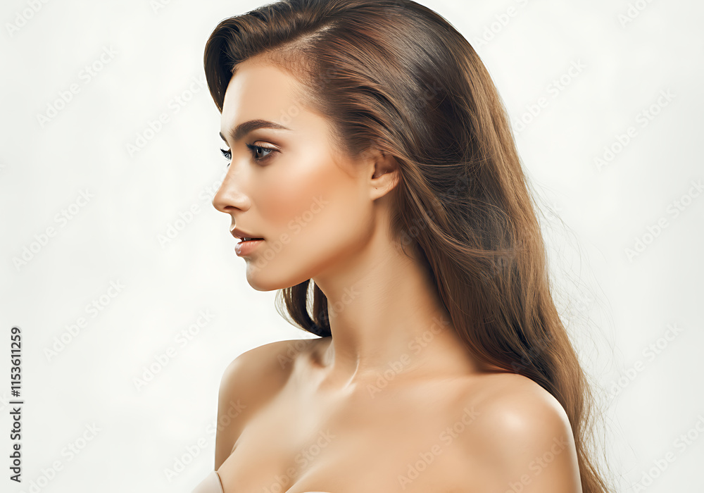Fototapeta premium 여성 모델 뷰티 화보 화장품 여자 메이크업 얼굴 모델