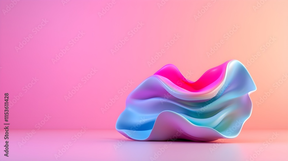 Vibrant Abstract Sculpture, Flowing Pink and Blue Gradient Layers with Soft Pastel Tones, Modern Artistic Design Embracing Organic Forms and Creative Minimalist Aesthetics Vibrant Abstract Sculpture, Flowing Pink and Blue Gradient Layers with Soft Pastel Tones, Modern Artistic Design Embracing Organic Forms and Creative Minimalist Aesthetics