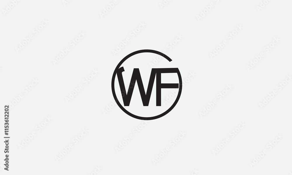 WF, FW, W, F Abstract Letters Logo Monogram WF, FW, W, F Abstract Letters Logo Monogram