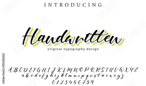 Handwritten Font Stylish brush painted an uppercase vector letters, alphabet, typeface