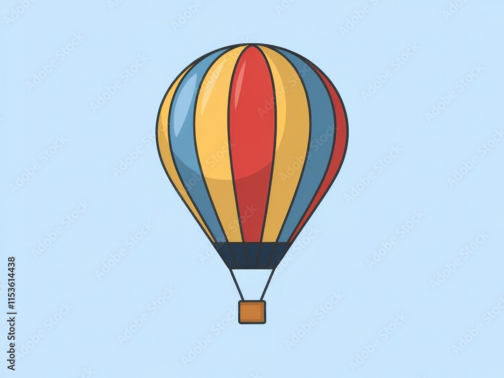 Obraz premium Illustration of a Colorful Hot Air Balloon on a Soft Background for Travel and Adventure Themes