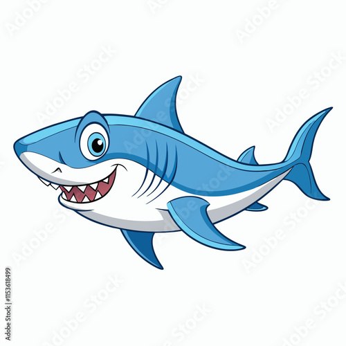 shark cartoon isolated on white