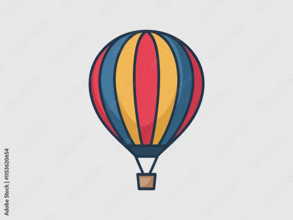 Obraz premium Illustration of a Colorful Hot Air Balloon on a Soft Background for Travel and Adventure Themes