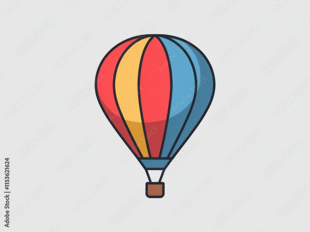 Fototapeta premium Illustration of a Colorful Hot Air Balloon on a Soft Background for Travel and Adventure Themes