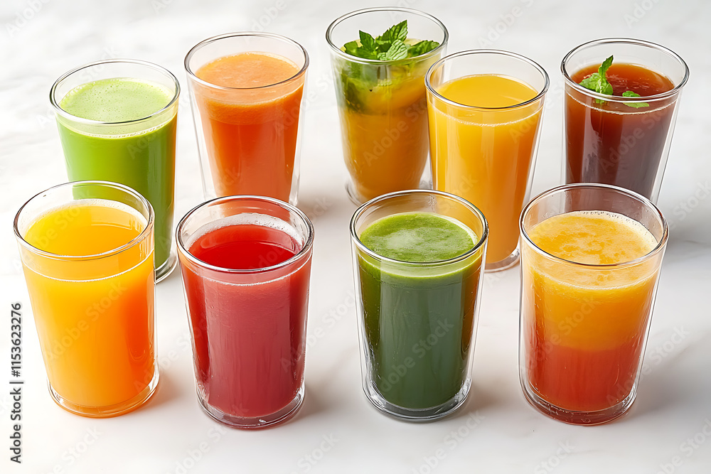 A vibrant assortment of metabolism-boosting drinks, featuring green tea, a refreshing watermelon smoothie, and a tropical pineapple shake. Perfect for promoting health and wellness.
A vibrant assortment of metabolism-boosting drinks, featuring green tea, a refreshing watermelon smoothie, and a tropical pineapple shake. Perfect for promoting health and wellness.