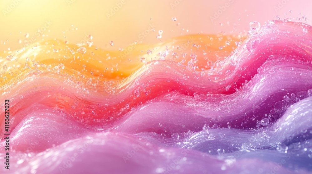 Fototapeta premium Vibrant Colorful Abstract Liquid Waves with Pastel Gradient. Generative AI