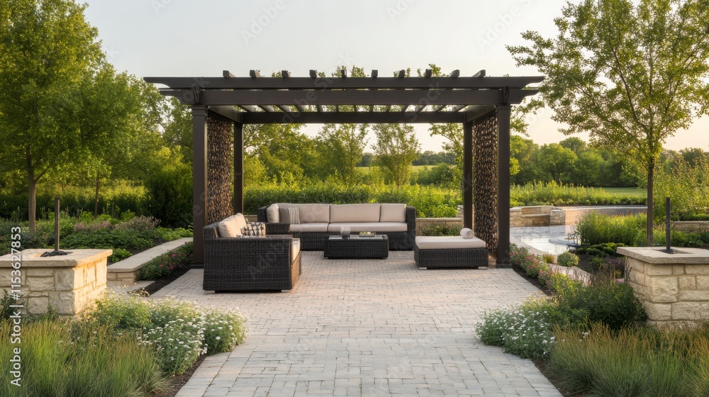 Modern Outdoor Lounge Area with Clean Design Modern Outdoor Lounge Area with Clean Design