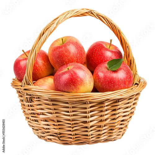 apple basket isolated on white background full depth of field 