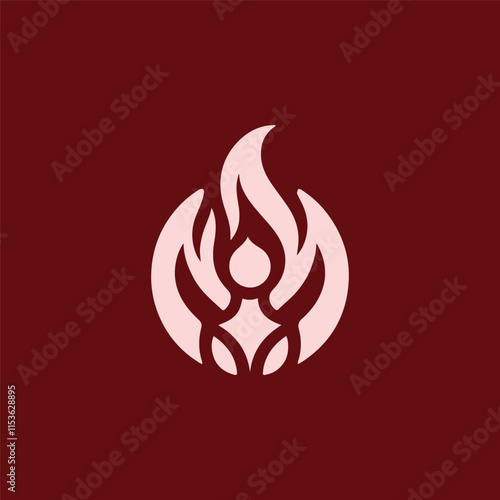 minimal fire lady logo