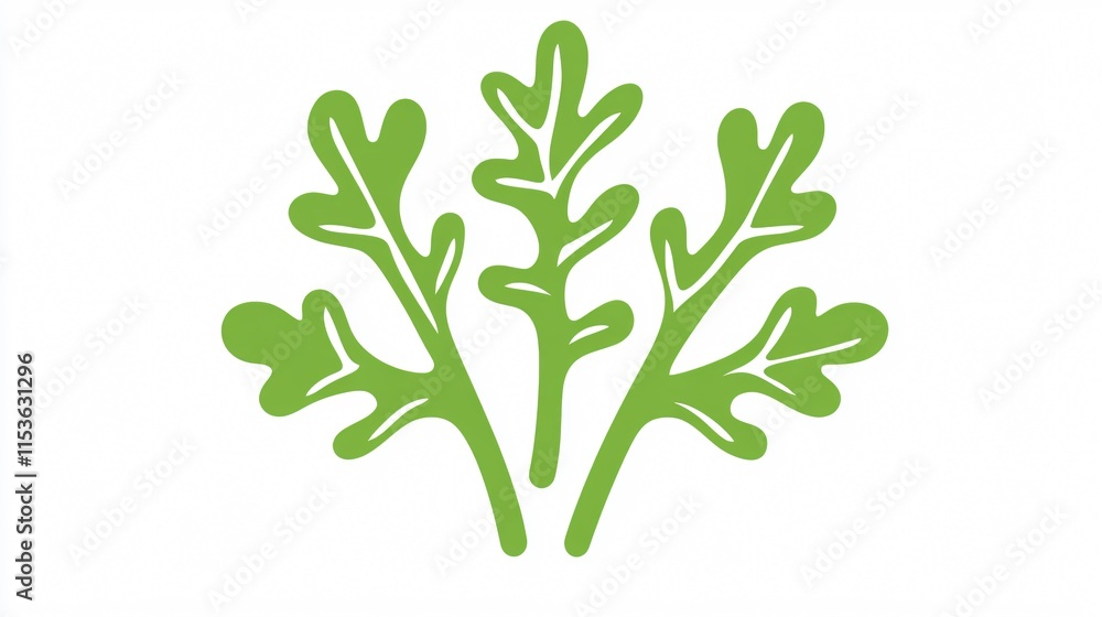 Arugula Outline Icon Vector Isolated 2D Arugula Outline Icon Vector Isolated 2D