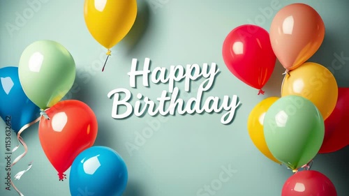 happy birthday card with balloons