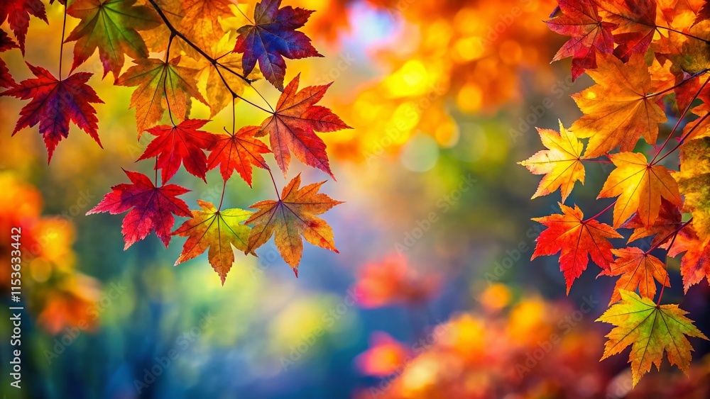 Vibrant Autumn Leaves: Impressionistic Fall Foliage Stock Photo Vibrant Autumn Leaves: Impressionistic Fall Foliage Stock Photo