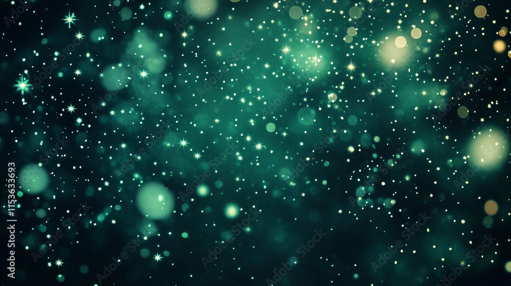 Enchanted Teal Night Sky: A Sparkling Abstract Background Enchanted Teal Night Sky: A Sparkling Abstract Background