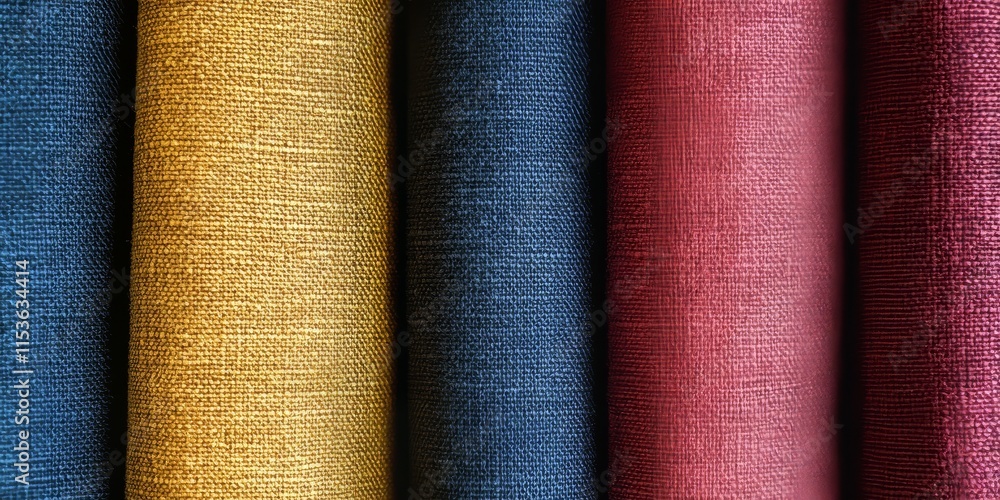 Fabric texture showcasing a vibrant array of four distinct colors, highlighting the unique characteristics and qualities of fabric in each of these four color variations. Fabric texture showcasing a vibrant array of four distinct colors, highlighting the unique characteristics and qualities of fabric in each of these four color variations.