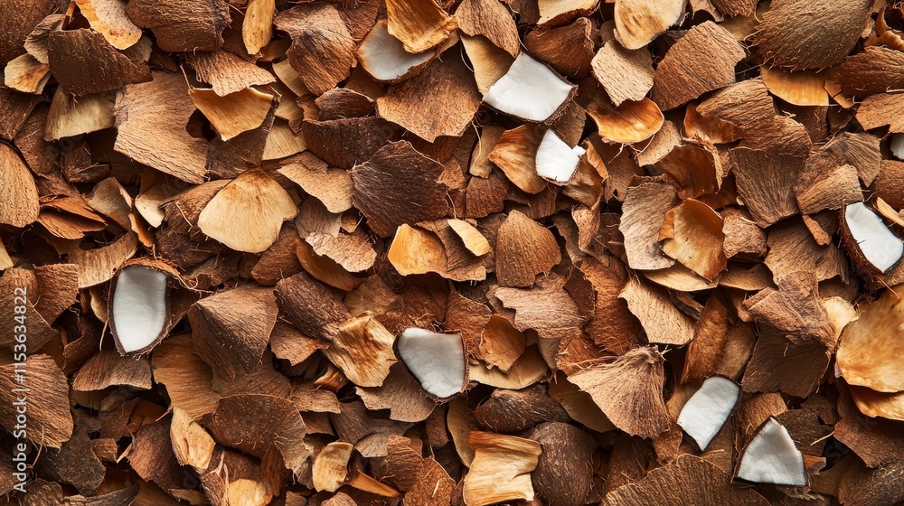 Stock photo showcasing a crushed coconut shell, highlighting the intricate textures and natural beauty found in a crushed coconut shell. Ideal for various creative projects featuring coconut shell Stock photo showcasing a crushed coconut shell, highlighting the intricate textures and natural beauty found in a crushed coconut shell. Ideal for various creative projects featuring coconut shell