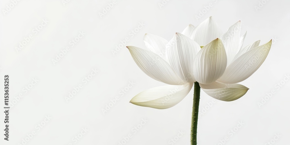 Stunning lotus flower showcased in isolation against a pristine white background, highlighting the beauty and elegance of the lotus flower in a striking composition. Stunning lotus flower showcased in isolation against a pristine white background, highlighting the beauty and elegance of the lotus flower in a striking composition.