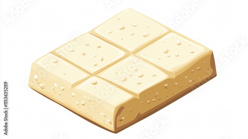 White Chocolate Bar Vector Isolated Illustration for Design Projects