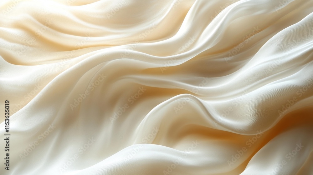 Abstract beige silk fabric texture with wavy folds. Generative AI Abstract beige silk fabric texture with wavy folds. Generative AI