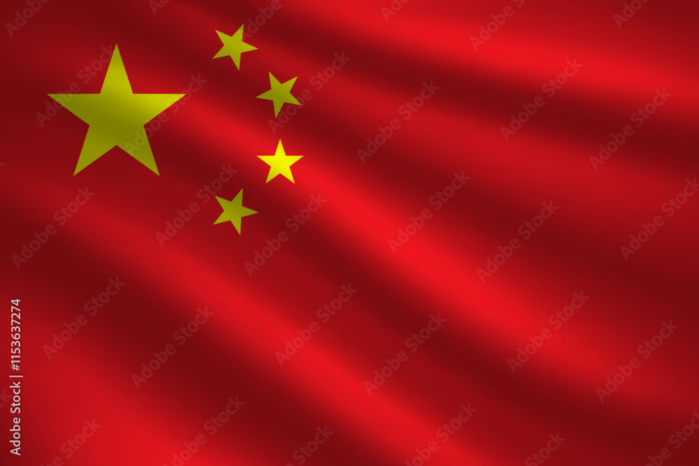 Flag of China silk background. Wavy textile vector icon. Best for mobile apps, UI and web design. Flag of China silk background. Wavy textile vector icon. Best for mobile apps, UI and web design.