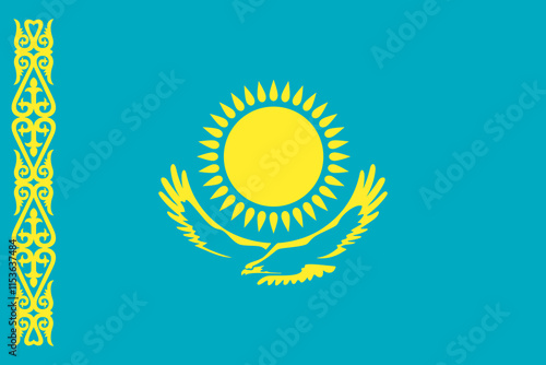 Flag of Kazakhstan vector icon. Standart colors and size. Best for mobile apps, UI and web design.