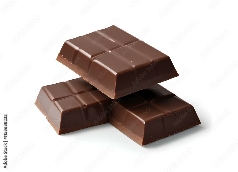 Stacked dark chocolate bars, with a glossy surface and a rich, brown color Stacked dark chocolate bars, with a glossy surface and a rich, brown color