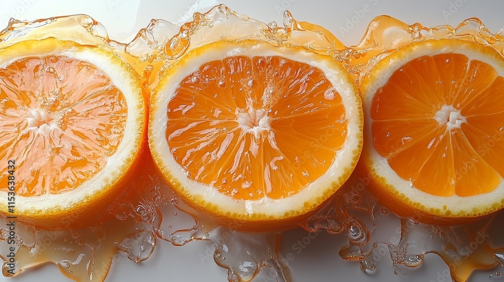 Fresh Juicy Orange Slices with Splashing Water. Generative AI Fresh Juicy Orange Slices with Splashing Water. Generative AI