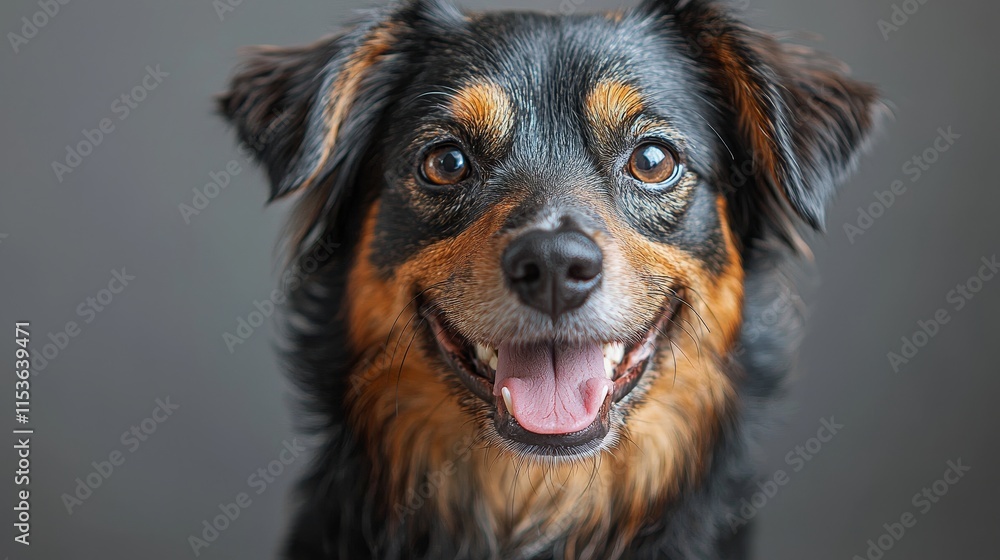 Smiling dog with expressive eyes Smiling dog with expressive eyes