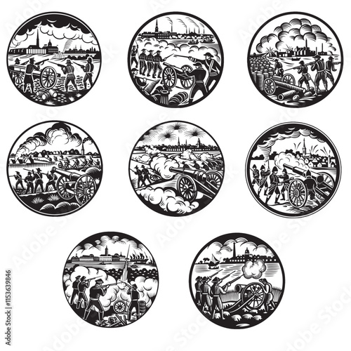 Battle of New Orleans. Text inscription, vector. Battle of New Orleans January 8