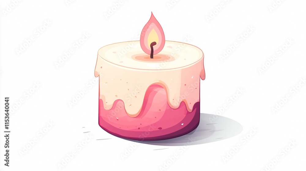 Elegant White Candle Vector Illustration for Decoration and Meditation Elegant White Candle Vector Illustration for Decoration and Meditation