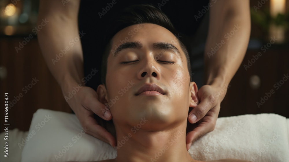 Portrait of a man in spa. Portrait of a man in spa.