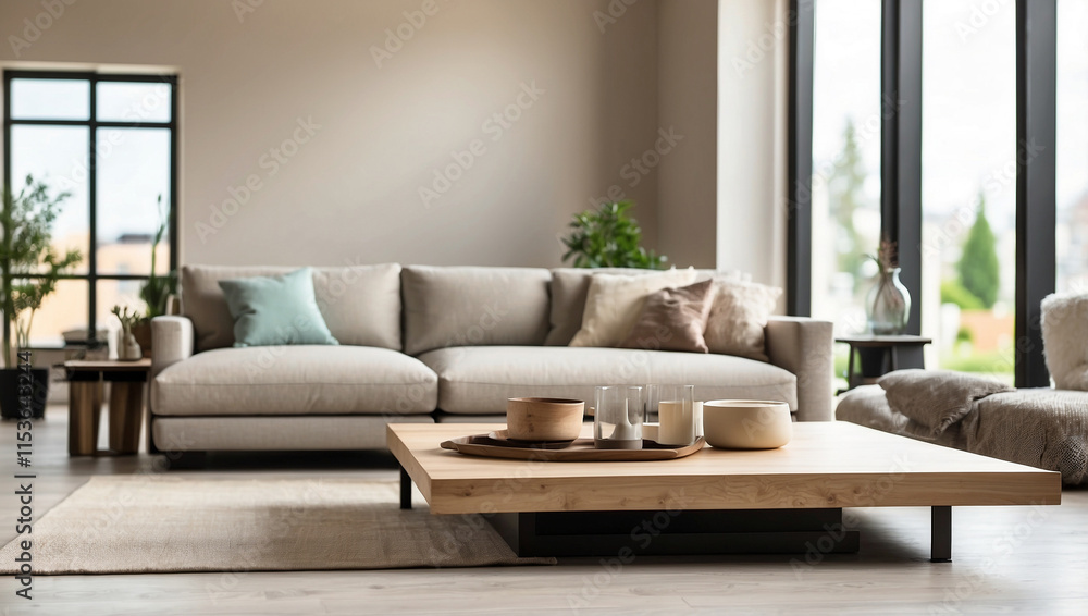 Bright and Airy Empty Space on a Tabletop with Modern Lighting for Versatile Use Bright and Airy Empty Space on a Tabletop with Modern Lighting for Versatile Use