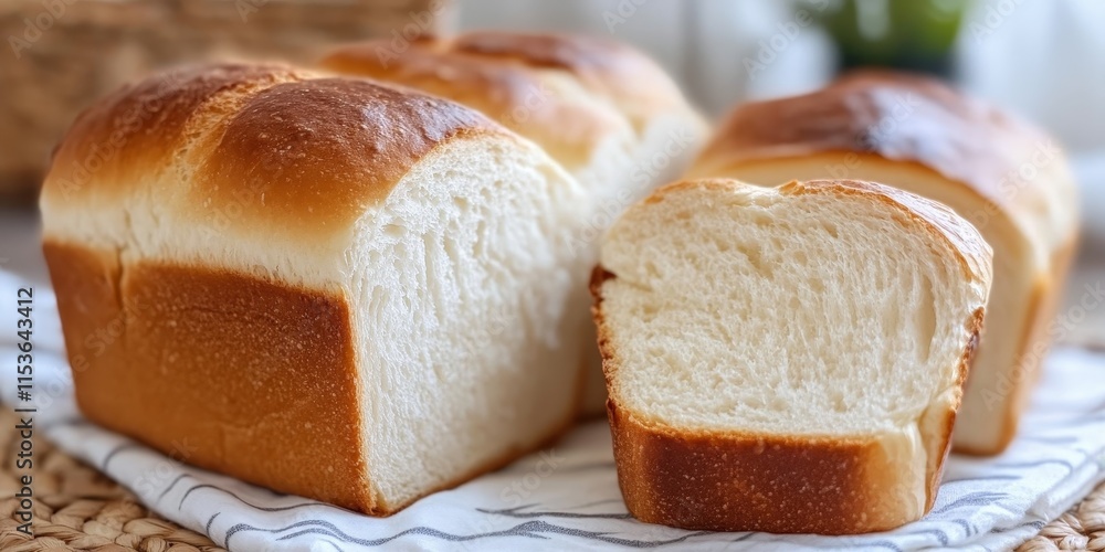 Homemade white and fluffy bread showcases the delightful texture and taste of freshly baked bread. Experience the joy of creating white and fluffy bread right in your kitchen. Homemade white and fluffy bread showcases the delightful texture and taste of freshly baked bread. Experience the joy of creating white and fluffy bread right in your kitchen.