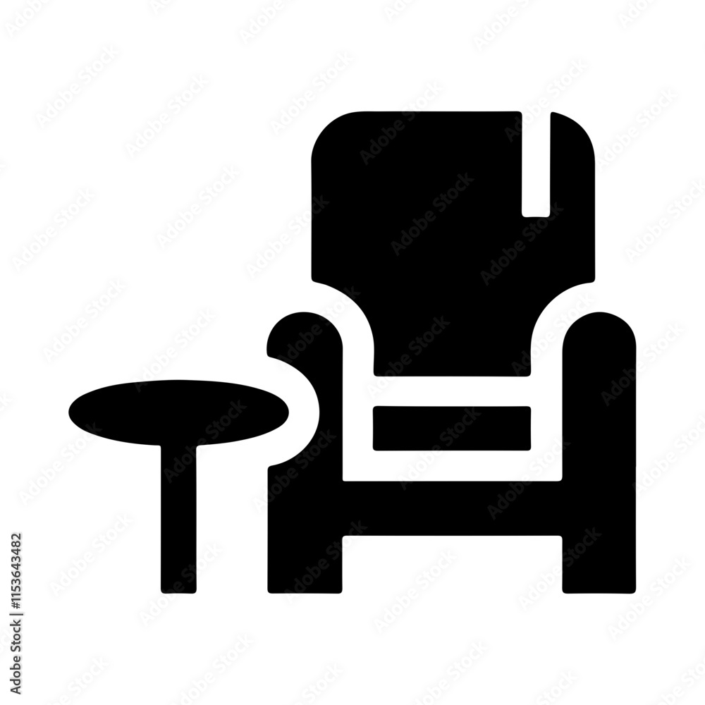 Elegant Icon Vector Depicting a Lounge Elegant Icon Vector Depicting a Lounge