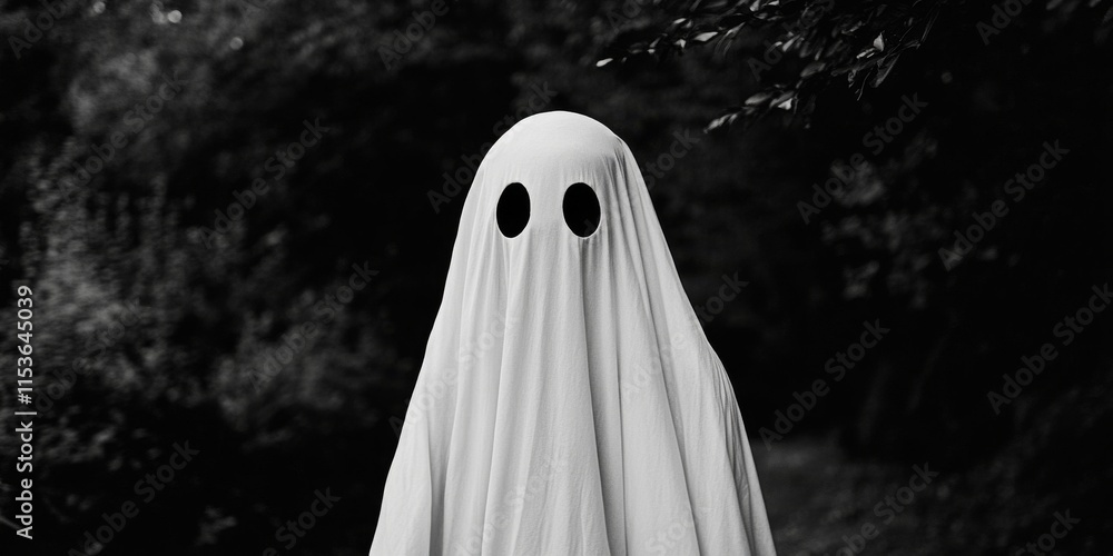 Ghost costume made from a sheet featuring eye holes for a spooky look. This ghost costume is perfect for Halloween festivities, adding a classic touch with its simple yet eerie design. Ghost costume made from a sheet featuring eye holes for a spooky look. This ghost costume is perfect for Halloween festivities, adding a classic touch with its simple yet eerie design.