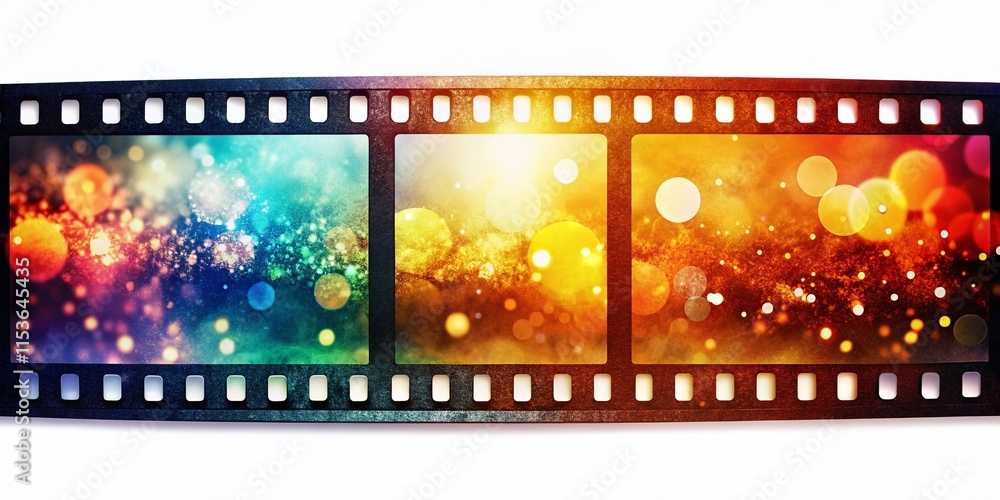 Obraz premium Vintage Film Strip Single Frame, High Depth of Field, Close-up Photography