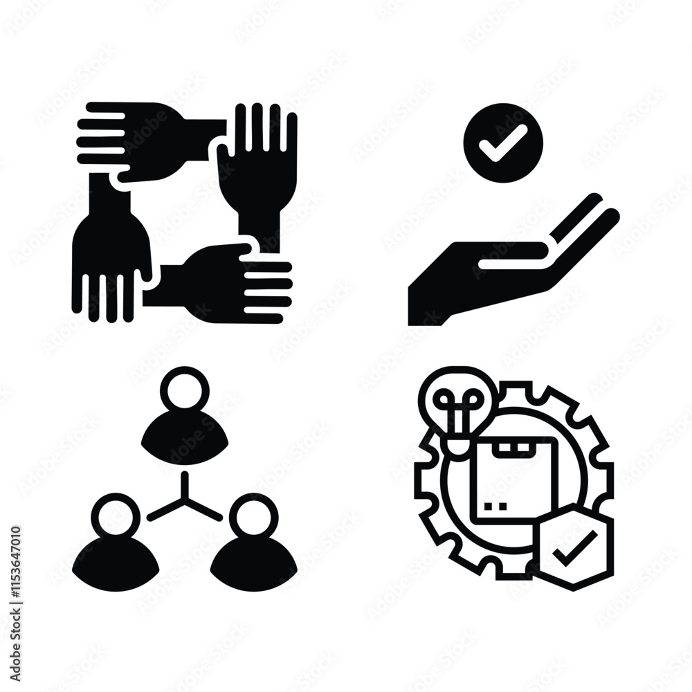 Simple Black Business Presentation Icons Simple Black Business Presentation Icons