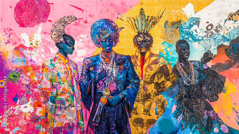 Fototapeta premium A Fusion of Global Influences, Artistic Expression, and Vibrant Cultural Aesthetics