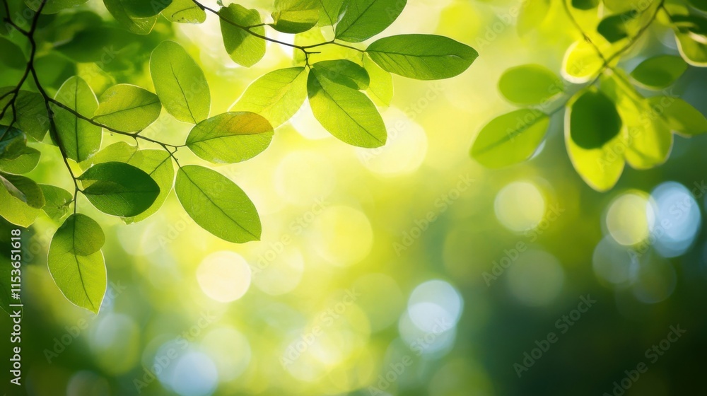Green bokeh background from nature forest out of focus