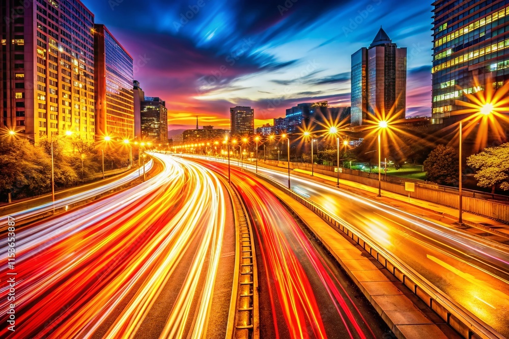 Warm Abstract Light Trails: Flowing Hues for Modern Business Presentations Warm Abstract Light Trails: Flowing Hues for Modern Business Presentations