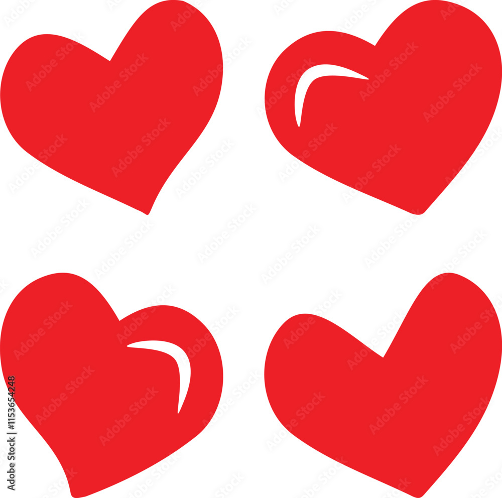 heart shape silhouette icon set vector concept on white background heart shape silhouette icon set vector concept on white background