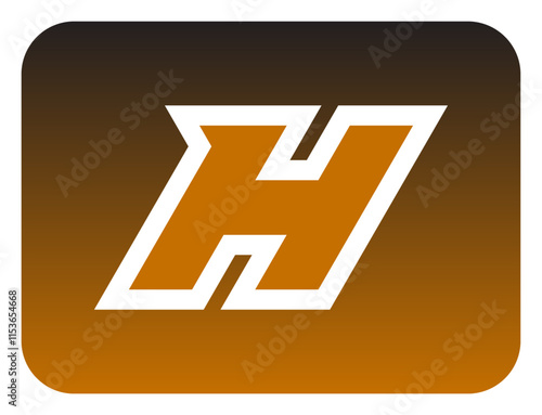 The bold slanted "H" letter logo sharp corners is made from a basic triangle shape. A modern and futuristic logo that shows speed, courage and masculinity. Perfect for display fonts, titles, logotype.